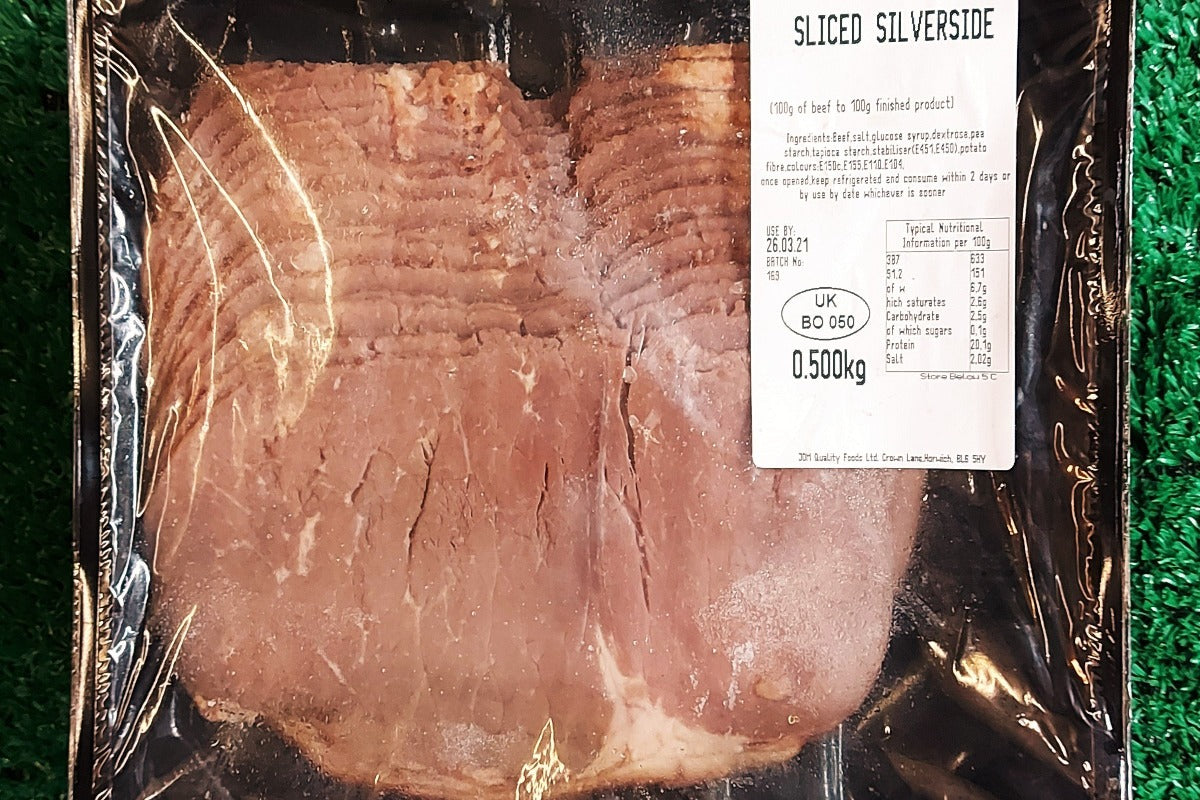 Cooked Beef - Sliced Silverside of Beef (500g)