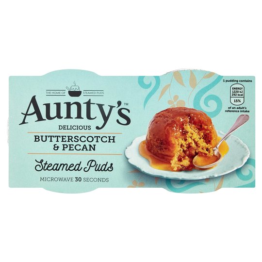 Aunty's Pecan/Butterscotch Steamed Pudding Pots (2 x95g)