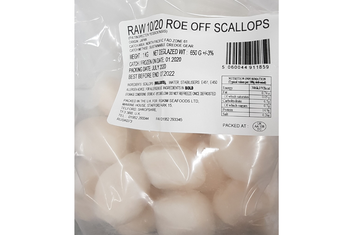 Original Scallops Roe Off King Scallops ( Roe off) 600g – TTS Factory Shop, Cafe & Home Delivery