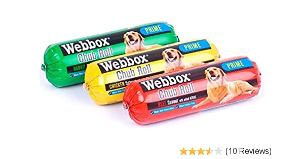Dog Food Webbox Beef Chicken Rabbit  Assorted Chubs 350g